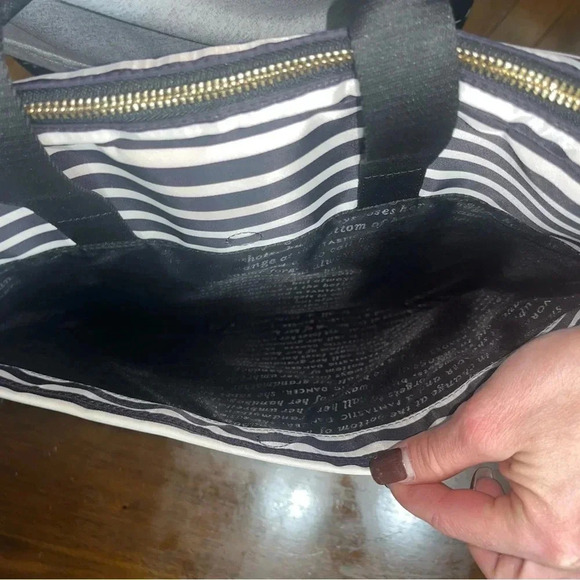 Kate Spade black and and white bag tote laptop bag travel - Picture 11 of 13